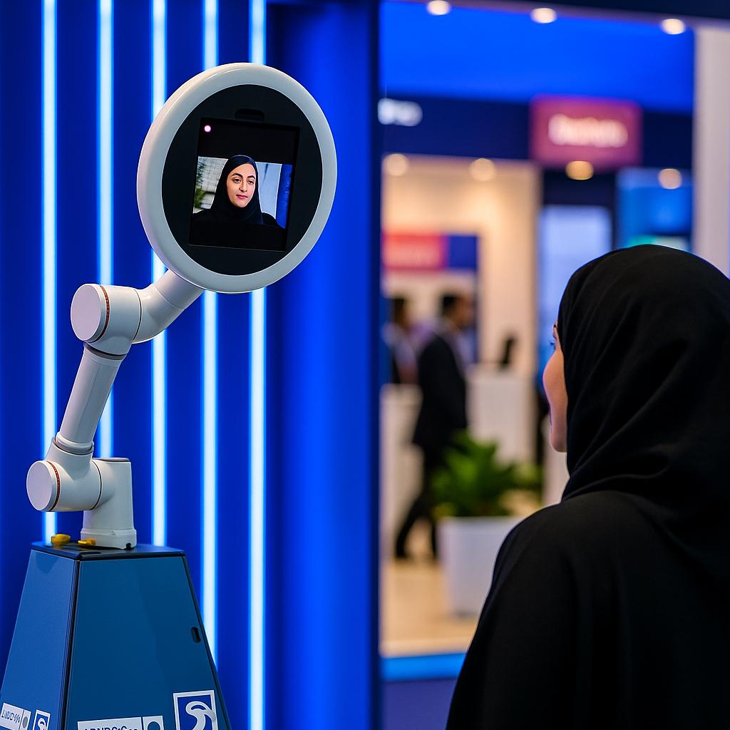 Glambot photo booth setup with professional lighting and robotic camera at a luxury event